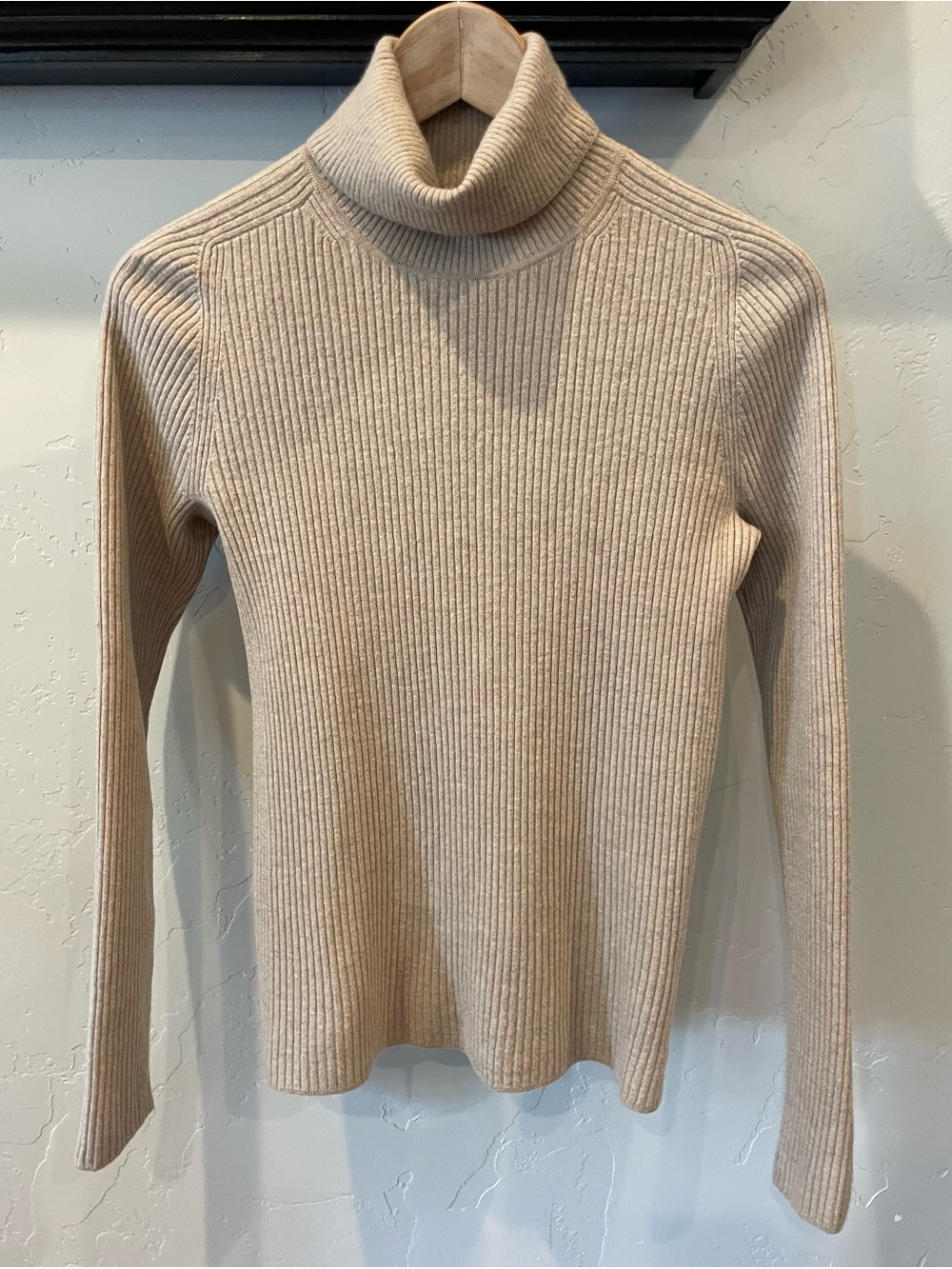 Everlane wool Turtleneck Ribbed Sweater - oatmeal M